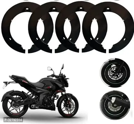 Bike Wheel Cover for 17 inch Wheel for Bajaj Pulsar NS 160  All Universal Bike 4Pcs Set (ABS PLASTIC) Black-thumb0