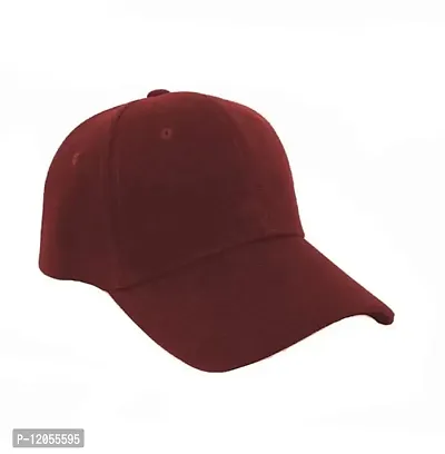 NK India Solid Caps for Men & Women for Sports & Cotton Baseball Cap (Color-Maroon)