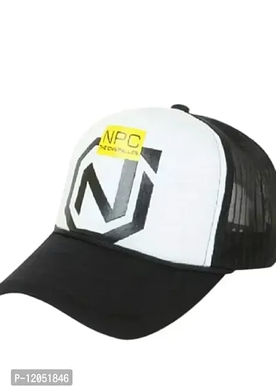 N.K India Half Net Fabric Cotton Cap Curved Visor Free-Size/Adjustable(Caps-Black-7)