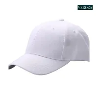 NK India Solid Caps for Men & Women for Sports & Cotton Baseball Cap (Color-White)-thumb2