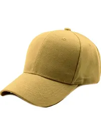 NK India Solid Caps for Men & Women for Sports & Cotton Baseball Cap (Single-caps-solid4) Yellow-thumb1