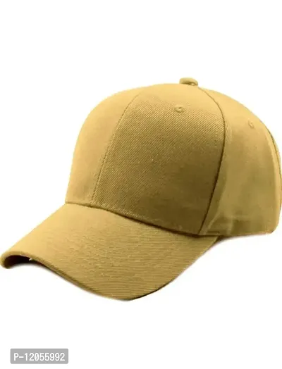 NK India Solid Caps for Men & Women for Sports & Cotton Baseball Cap (Single-caps-solid4) Yellow-thumb2