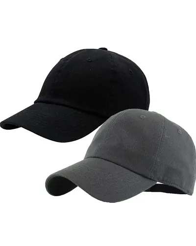 NK India Solid Caps for Men & Women for Sports & Cotton Baseball Cap Pack of 2