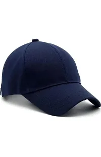 NK India Solid Caps for Men & Women for Sports & Cotton Baseball Cap (Single-caps-solid2) Blue-thumb2