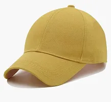 NK India Solid Caps for Men & Women for Sports & Cotton Baseball Cap (Single-caps-solid4) Yellow-thumb2