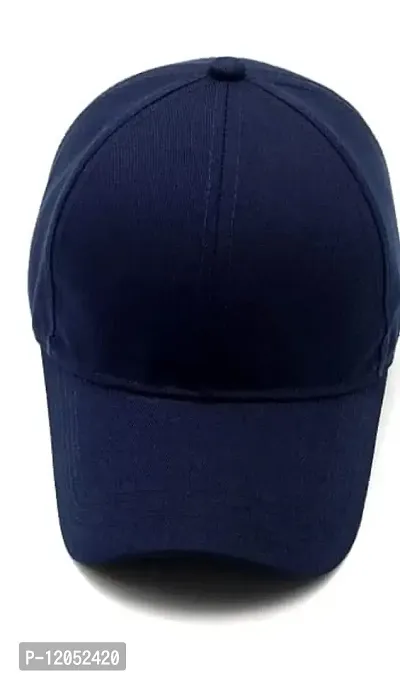 NK India Solid Caps for Men & Women for Sports & Cotton Baseball Cap (Single-caps-solid2) Blue-thumb2