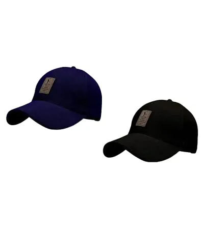 NK India Solid Caps for Men & Women for Sports & Cotton Baseball Cap Pack of 2