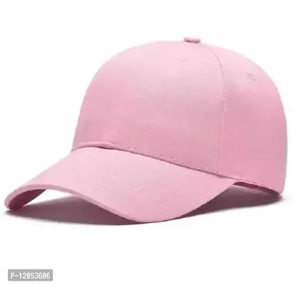 NK India Solid Caps for Men & Women for Sports & Cotton Baseball Cap (Single-caps-solid6) Pink-thumb0