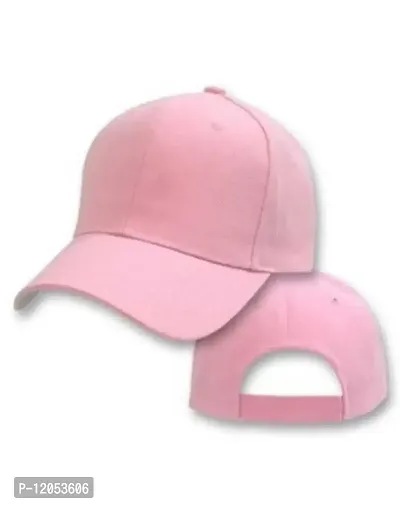 NK India Solid Caps for Men & Women for Sports & Cotton Baseball Cap (Single-caps-solid6) Pink-thumb3