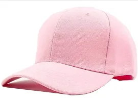 NK India Solid Caps for Men & Women for Sports & Cotton Baseball Cap (Single-caps-solid6) Pink-thumb3