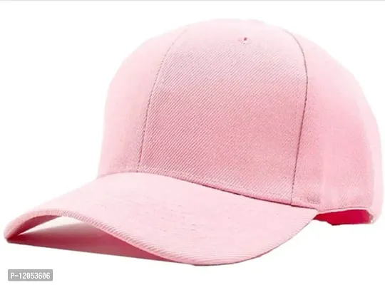 NK India Solid Caps for Men & Women for Sports & Cotton Baseball Cap (Single-caps-solid6) Pink-thumb4