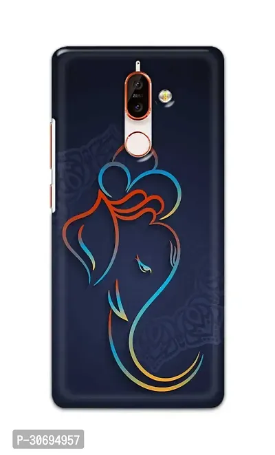 Designer Printed Hard Case Lord Ganesha In Blue Back Cover Compatible With Nokia 7 Plus