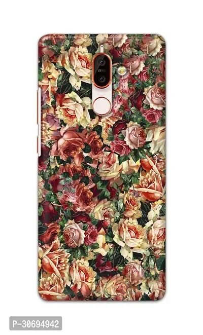 Designer Printed Hard Case Flower Bed Pattern Back Cover Compatible With Nokia 7 Plus