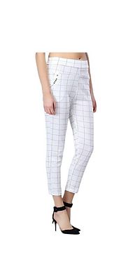 Fashionable glamours women check trousers-thumb1