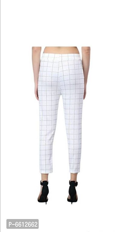 Fashionable glamours women check trousers-thumb4