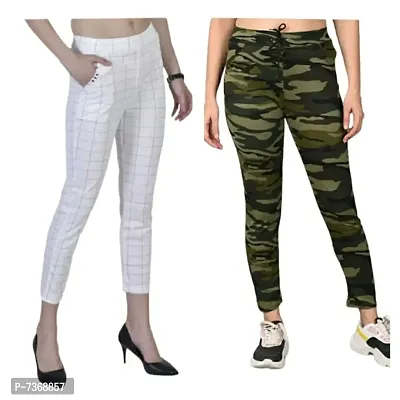 comfy casual women army  check jeggings