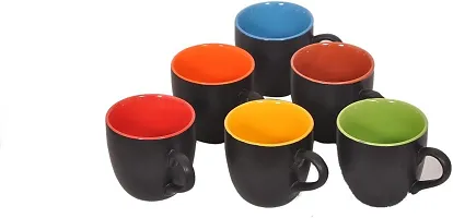Elite Handicrafts Pack Of 6 Ceramic (Multicolor, Tea)-thumb1