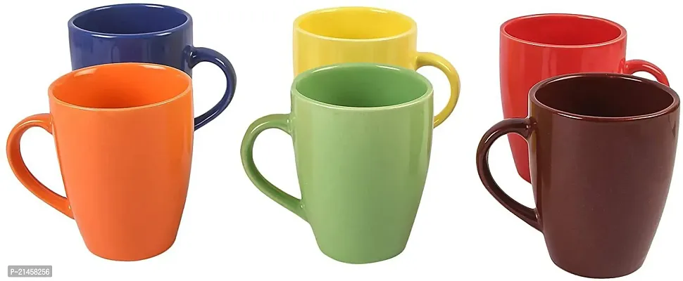 Onisha Multicolour Coffee-Milk Mug-275 Ml Ceramic Coffee Mug (275 Ml, Pack Of 6)