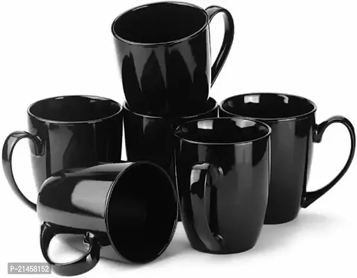 Rapis Pack Of 6 Ceramic (Black, Cup Set)-thumb0