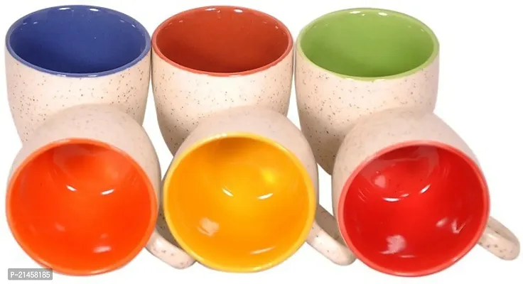 Elite Handicrafts Pack Of 6 Ceramic (Multicolor, Cup Set)