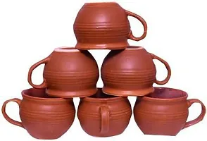 Veeram Pack Of 6 Ceramic Kulhad Cup Set (Brown, Cup Set)-thumb1