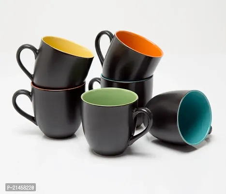 Kiaraa Traders Ceramic (Black, Cup)