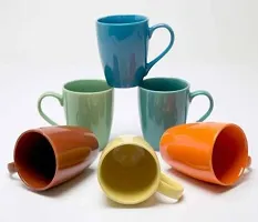 Onisha Pack Of 6 Ceramic Big-Multi Ceramic Coffee Mug (300 Ml, Pack Of 6) (Multicolor, Cup)-thumb1