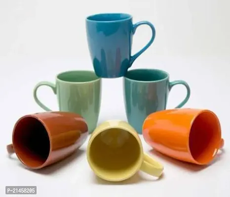 Onisha Pack Of 6 Ceramic Big-Multi Ceramic Coffee Mug (300 Ml, Pack Of 6) (Multicolor, Cup)-thumb2