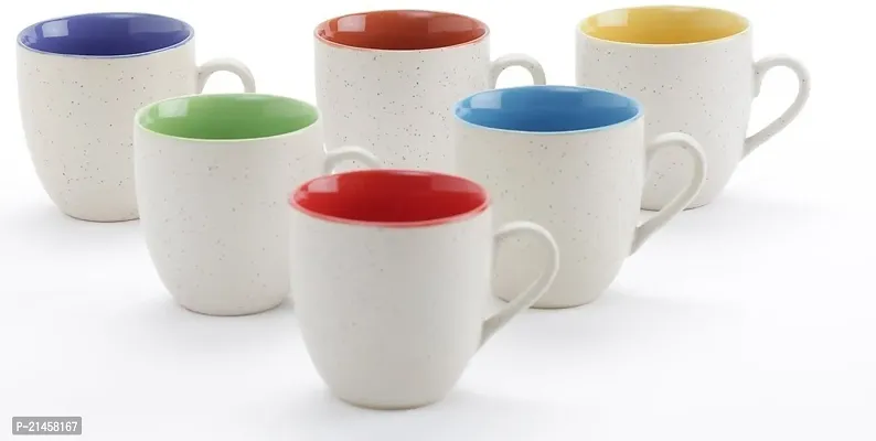 Kamala Enterprises Pack Of 6 Ceramic Cup Set (Multicolor, Cup Set)