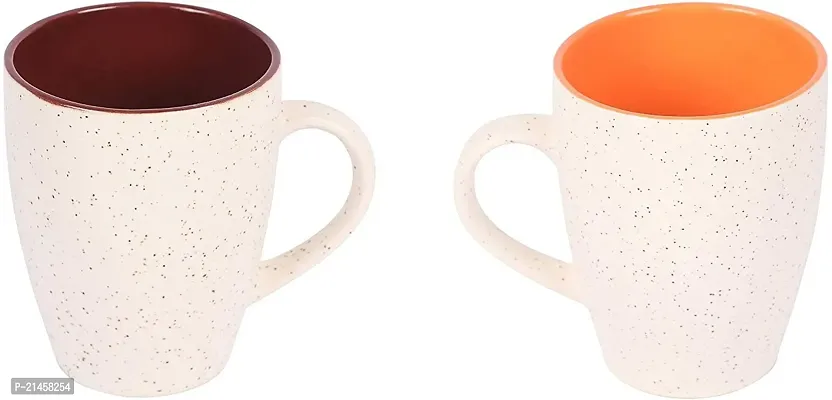 Onisha White Multicolour Coffee-Milk Mug-275 Ml Ceramic Coffee Mug (275 Ml, Pack Of 2)-thumb0