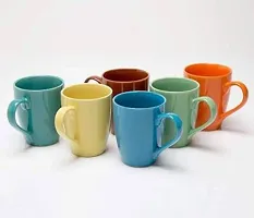 Onisha Pack Of 6 Ceramic Big-Multi Ceramic Coffee Mug (300 Ml, Pack Of 6) (Multicolor, Cup)-thumb2