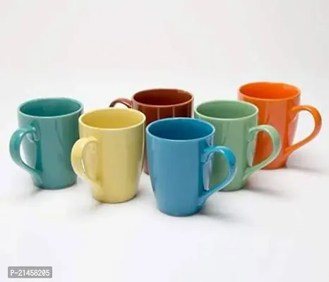 Onisha Pack Of 6 Ceramic Big-Multi Ceramic Coffee Mug (300 Ml, Pack Of 6) (Multicolor, Cup)-thumb3