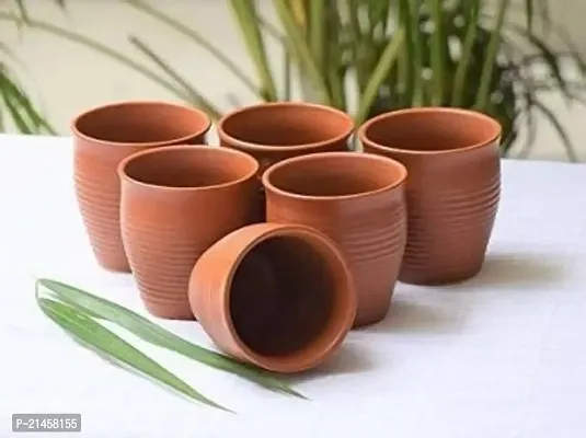 Anju Enterprises Pack Of 6 Bone China Ceramic Ceramic Kulhad Cups Pottery Chai Kullad Cup Set Tea Cups Tableware Tea Cups For Home Office - Tea Cups Set - Cup Set Tableware Kitchenware - Coffee Mug Sets 6 Pieces (Brown, Cup)