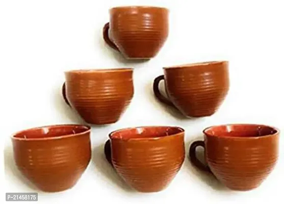 Veeram Pack Of 6 Ceramic Kulhad Cup Set (Brown, Cup Set)