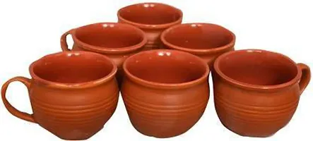 Veeram Pack Of 6 Ceramic Kulhad Cup Set (Brown, Cup Set)-thumb2