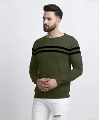 AD TAILOR Men's Color Block Tshirt Full Sleeve Olive Colour-thumb2