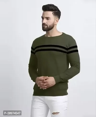 AD TAILOR Men's Color Block Tshirt Full Sleeve Olive Colour-thumb3