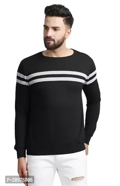 AD TAILOR Men's Color Block Tshirt Full Sleeve Black Colour