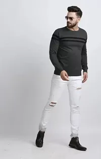 AD TAILOR Men's Color Block Tshirt Full Sleeve Dark Grey Colour-thumb2