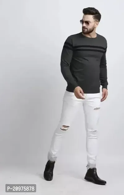 AD TAILOR Men's Color Block Tshirt Full Sleeve Dark Grey Colour-thumb3