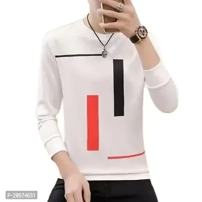AD TAILOR Front Print Full Sleeve Tshirt for Men from White Colour