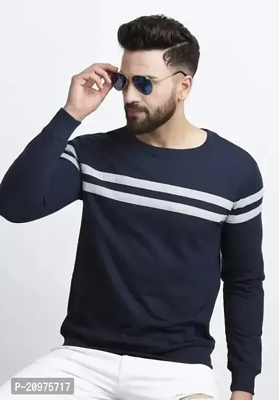 AD TAILOR Men's Color Block Tshirt Full Sleeve Navy Colour