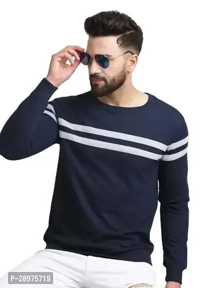 AD TAILOR Men's Color Block Tshirt Full Sleeve Navy Colour