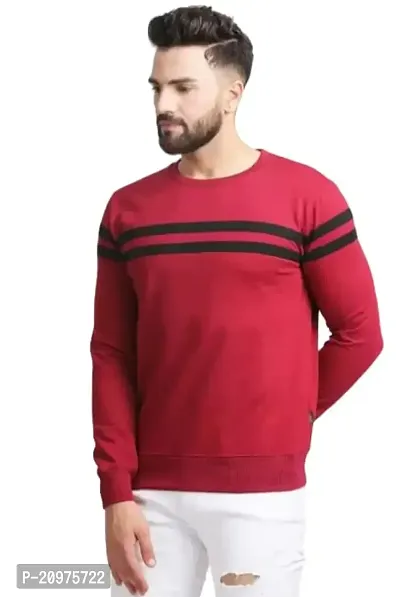 AD TAILOR Men's Color Block Tshirt Full Sleeve Red Colour