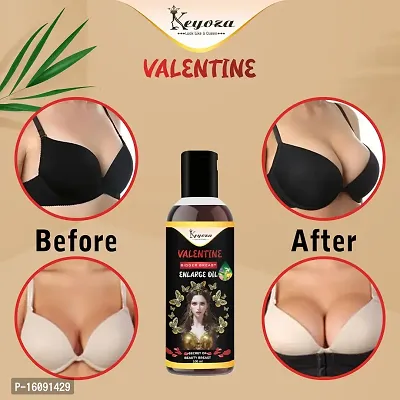 Keyoza presents VALENTINE Bigger Breast Enlarge Oil Is Breast Growth Massage Oil for Women- STRAWBERRY,ROSE OIL,COCONUT OIL,ALMOND OIL,SUNFLOWER OIL  FENUGREEK OIL Relieves Stress Caused by Wired Br-thumb2