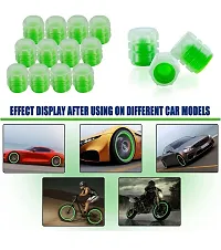 Victor Vallay Car/Bike Air Valve Caps Cover Glow Green Light Cap For Car Tire Accessories Tire Valve Cap Car Safety Accessories Bike, Cycles, Car Tire Light Valve Caps (Green Colour Pack Of 8)-thumb1