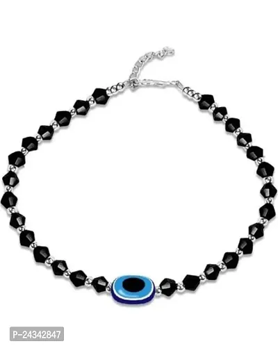 Victor Vally Media Girls Anklet Set Evil Eye Anklet For Woman Stylish Beaded Design| Plating Of Silver| Allow Material S-Hook Closure Adjustable Size | Payal Nazar Ballu (pack of 1)-thumb4