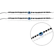 Victor Vally Media Girls Anklet Set Evil Eye Anklet For Woman Stylish Beaded Design| Plating Of Silver| Allow Material S-Hook Closure Adjustable Size | Payal Nazar Ballu (pack of 1)-thumb2