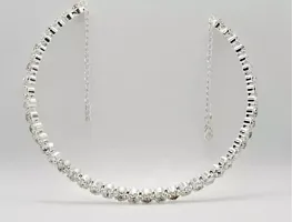 silver colour hasli pattern choker with beautiful pair of earrings-thumb3