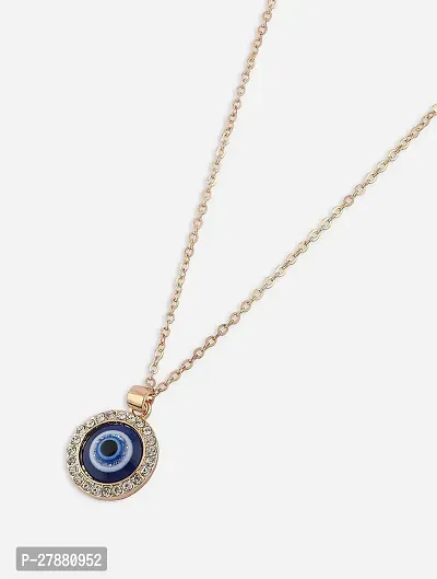 Victor Vally Evil Eye Round Pendant Chain For Woman  Girls-thumb0